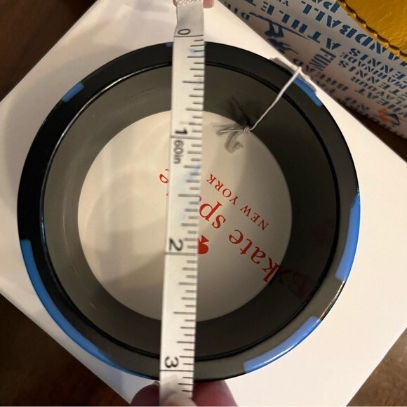 NWT Kate Spade Bronwyn Bangle Bracelet Blue Multi Black & Royal Blue Stripes - Picture 5 of 6